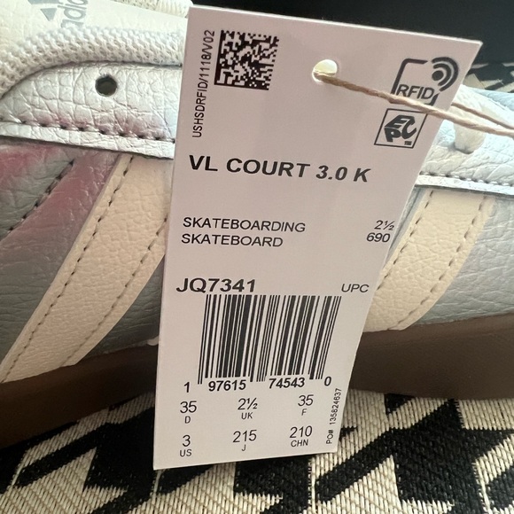 Adidas VL Court 3.0K-Size 3 - Picture 4 of 6
